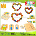 2015 Jouets éducatifs en bois les plus vendus en Chine Puzzle coloré et jouets en perles pour enfants